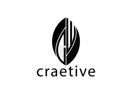 C W Blatt Buchstabe Logo Fesign Vektorvorlage