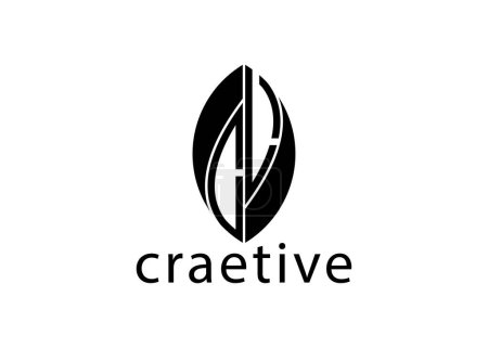 C L Blatt Buchstabe Logo Fesign Vektorvorlage