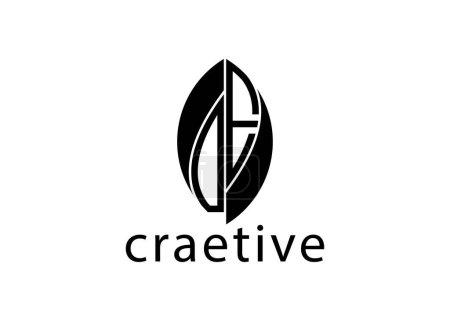 D E letter Leaf logo with creative concept. vector design template.