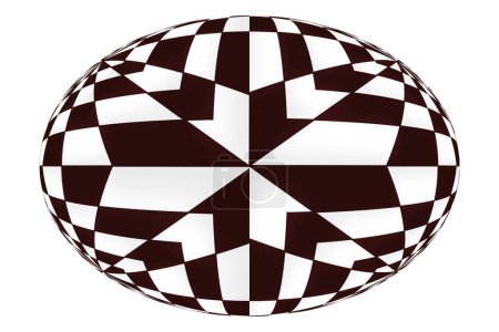 Un noir et blanc sur forme ovale illusion d'optique, géométrique sur un élément d'art décoratif motif sans couture fond abstrait.