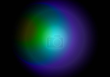 Photo for Eye in shades of green, water blue and dark blue gradients on a black background - Royalty Free Image