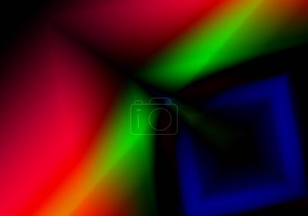 Photo for Abstract background in shades of green, blue, orange and black with rhombus - Royalty Free Image