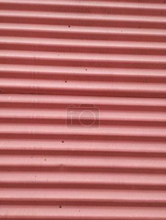 Photo for Background of red corrugated metal sheet in horizontal - Royalty Free Image