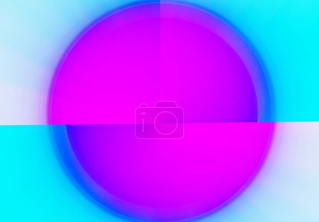 Misplaced circle in fuchsia pink and blue