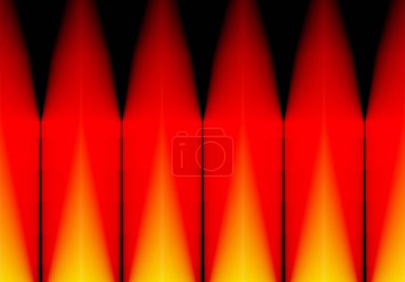 Photo for Abstract background in red, yellow, orange and black gradient with vertical spiky shapes. fire pencils - Royalty Free Image