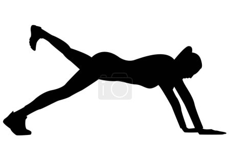 Photo for Athlete girl icon doing gymnastics. Gymnast black silhouette - Royalty Free Image