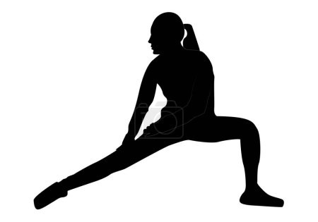 Photo for Black icon of an athlete stretching. - Royalty Free Image