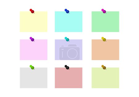 Photo for Assorted Color Note Thumbtack Icon Sheet - Royalty Free Image