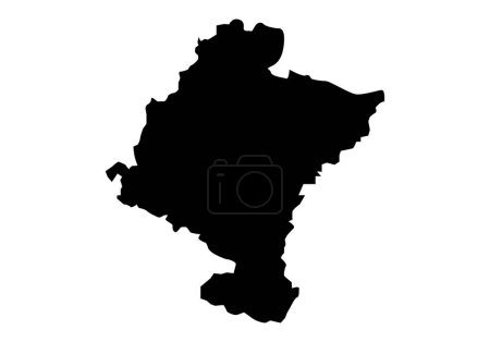 Ilustración de Navarra provincia mapa icono en negro - Imagen libre de derechos