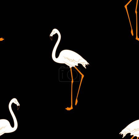 Photo for Flamingo Pattern in White, Orange and Black - Royalty Free Image