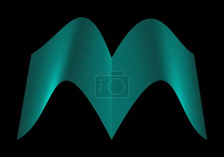 Photo for Neon blue abstract background on black background. Open book in neon stroke - Royalty Free Image