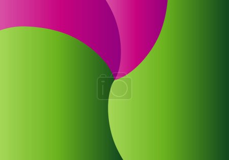 Photo for Abstract composition in fuchsia and green with volume - Royalty Free Image