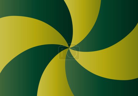 Photo for Green and mustard background in the shape of a propeller - Royalty Free Image