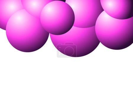 Photo for Bubbles template in bubble gum pink gradient on white background - Royalty Free Image