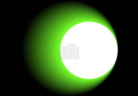 Illustration for Full moon with black green gradient background. Template with white circle and black green radial gradient background - Royalty Free Image