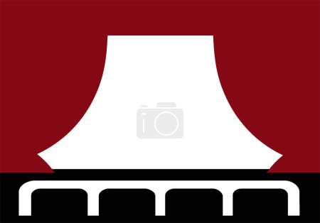 Photo for Template with theater curtain, stage and seats in red, brown and black on white background - Royalty Free Image