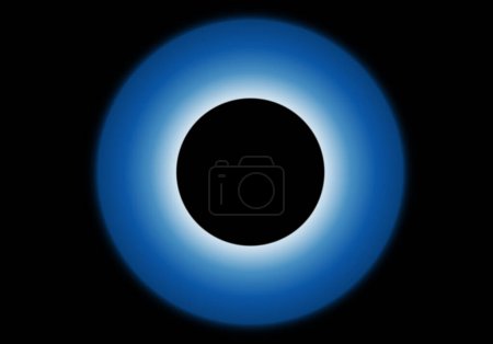 Photo for Background with blue and white circle on black background - Royalty Free Image