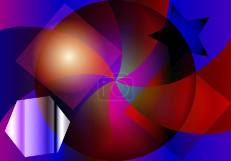 Photo for Abstract composition of geometric figures in gradient colors - Royalty Free Image