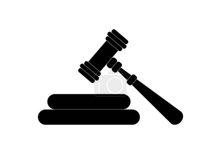 Ilustración de Icono de justicia con martillo base y juez - Imagen libre de derechos