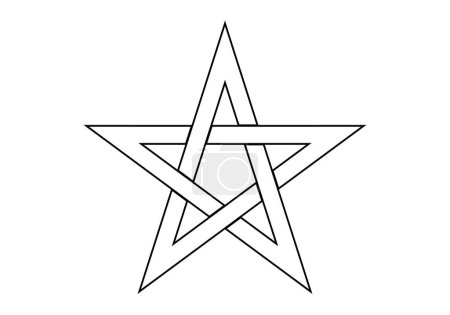 Photo for Pentangle star icon in black and white stroke - Royalty Free Image