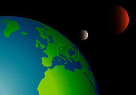 Photo for Planet Earth, the Moon and the red planet, Mars in space. Space. Astrology - Royalty Free Image
