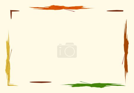 Photo for Autumn rectangular frame with maple leaves and chestnuts - Royalty Free Image