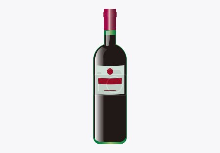 Photo for Wine icon. Wine bottle and glass with tray - Royalty Free Image