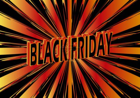 Photo for Black Friday, explosive background in orange and black - Royalty Free Image
