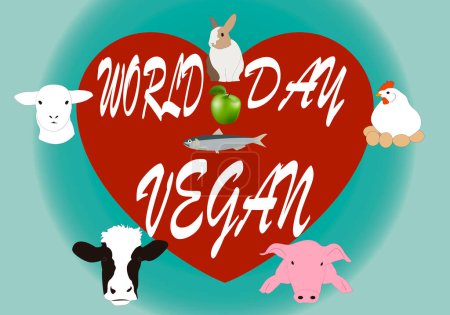 Photo for International Vegan Day. Love of animals and plant-based diet for vegans - Royalty Free Image