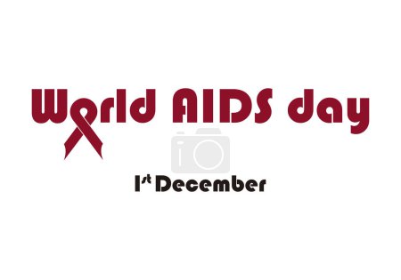 Photo for World AIDS Day. Fight against AIDS, December 1. World AIDS Day cover with the red ribbon integrated into the title. - Royalty Free Image