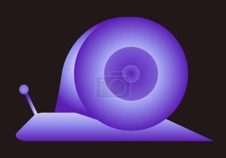 Photo for Snail in purple and white gradient on black background - Royalty Free Image