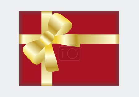 Photo for Red rectangular box of chocolates icon with golden bow - Royalty Free Image