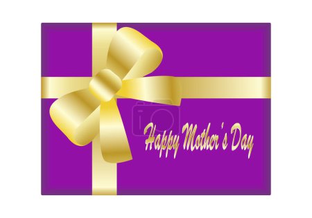 Photo for Mother's Day gift in purple or violet and gold bow with text - Royalty Free Image