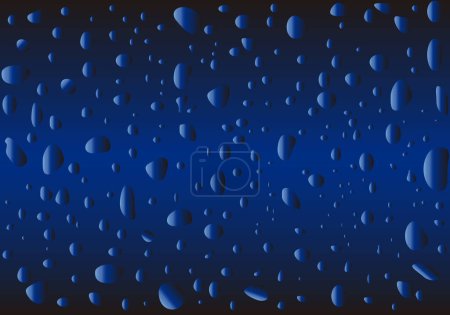 Photo for Background of water drops at night in black blue gradient - Royalty Free Image