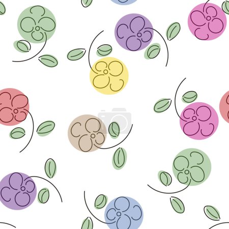 Photo for Colorful flower pattern on a white background - Royalty Free Image
