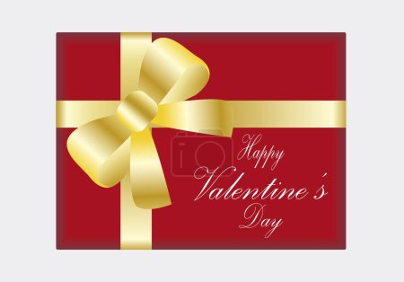Photo for Valentine's day gift icon in red and gold. Happy Valentines Day - Royalty Free Image