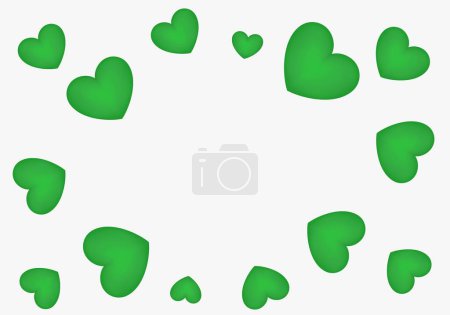 Photo for Template with green hearts background - Royalty Free Image