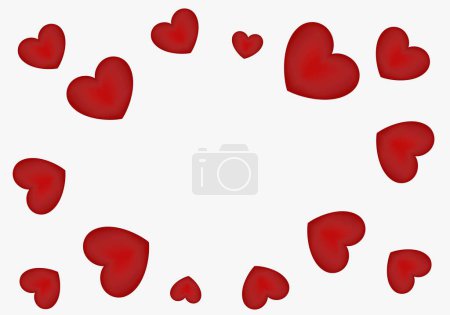 Photo for Template with red hearts background - Royalty Free Image