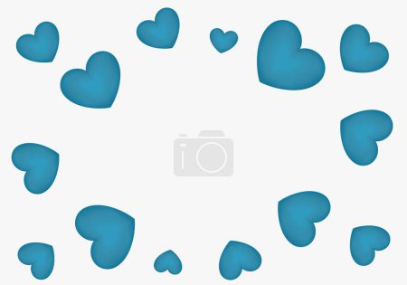 Photo for Template with turquoise hearts background - Royalty Free Image