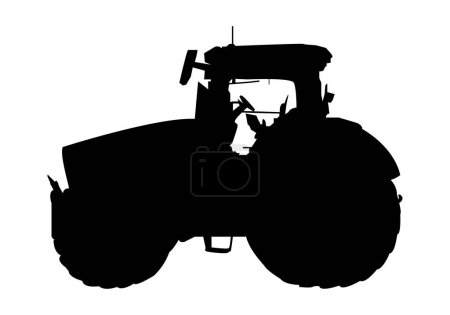 Photo for Tractor icon in black. Black silhouette of a tractor - Royalty Free Image