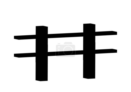 Photo for Black double fence icon on white background - Royalty Free Image