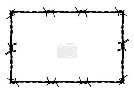 Ilustración de Marco de alambre de púas negro - Imagen libre de derechos