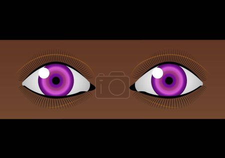 Person of eye color, purple violet fuchsia with burqa observing