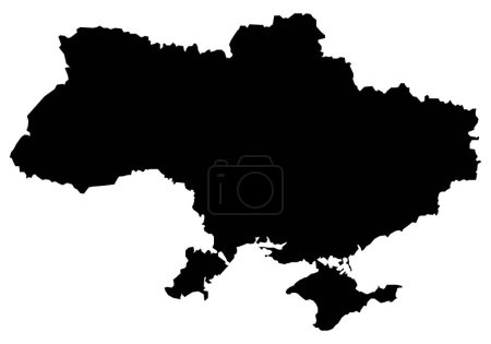 Russia map silhouette in black