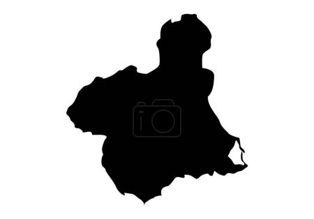 Schwarze Silhouette von Murcia Karte
