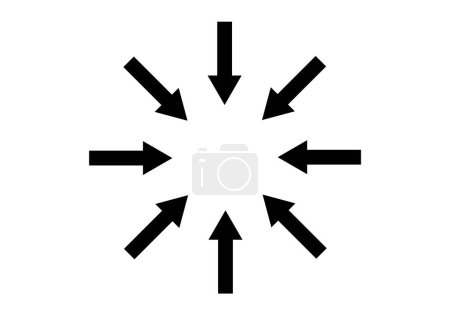 Illustration for Icon of 8 arrows forming a circle in an inward direction - Royalty Free Image