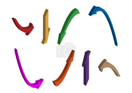 Photo for 3D colorful curved arrows in different directions - Royalty Free Image