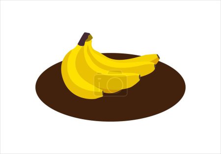 Photo for Bunch of yellow bananas on dark brown tray. Fruit - Royalty Free Image