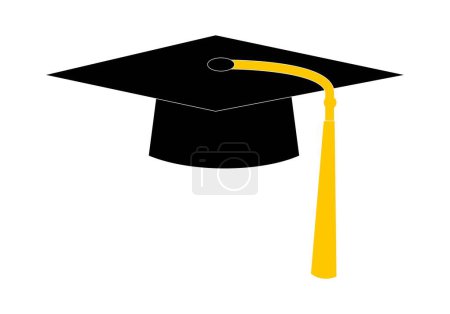 Photo for University or graduate cap in black and yellow - Royalty Free Image