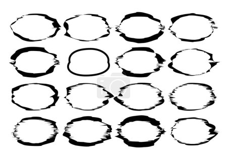 Ilustración de Formas elípticas en tonos grises con diferentes bordes - Imagen libre de derechos
